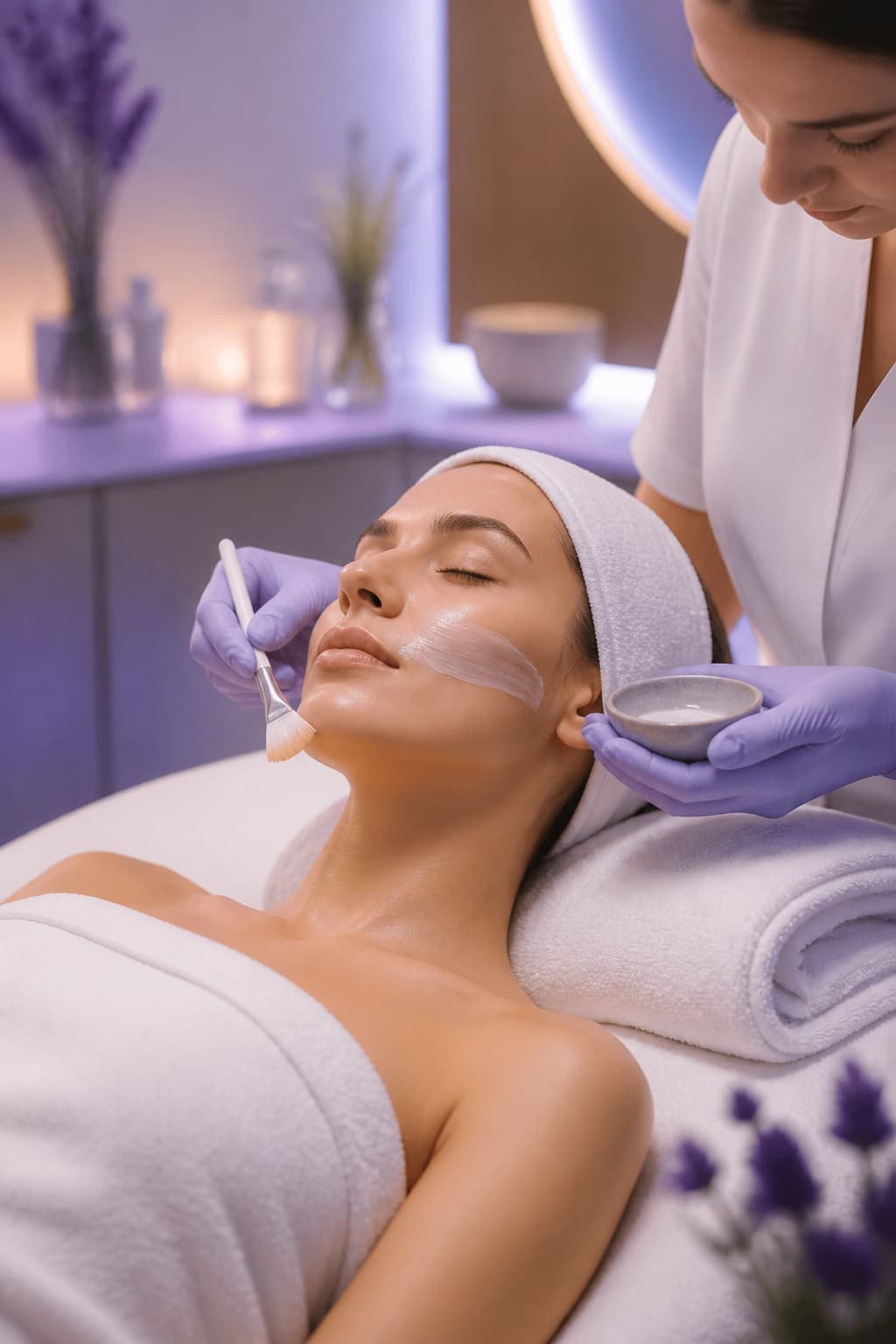 Tratamiento facial profesional en Lunazul Spa